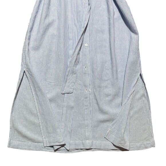Justfab Striped Linen Blend Shirt Dress Sz XXL Blue White Button-Front Waist Tie - Picture 4 of 9
